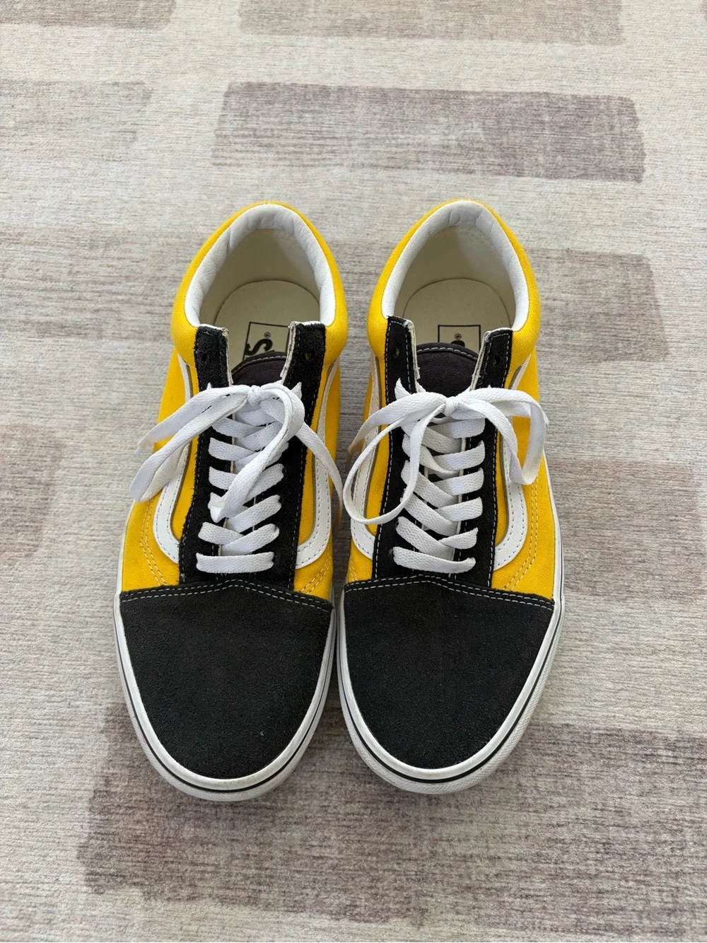 Vans Yellow, Grey and White Old Skool Low Top Sneakers